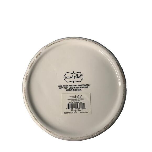 Mud Pie Bistro Cookie Jar 2017 White w/ Brown Leather 9” Tall New NWT - Picture 2 of 14